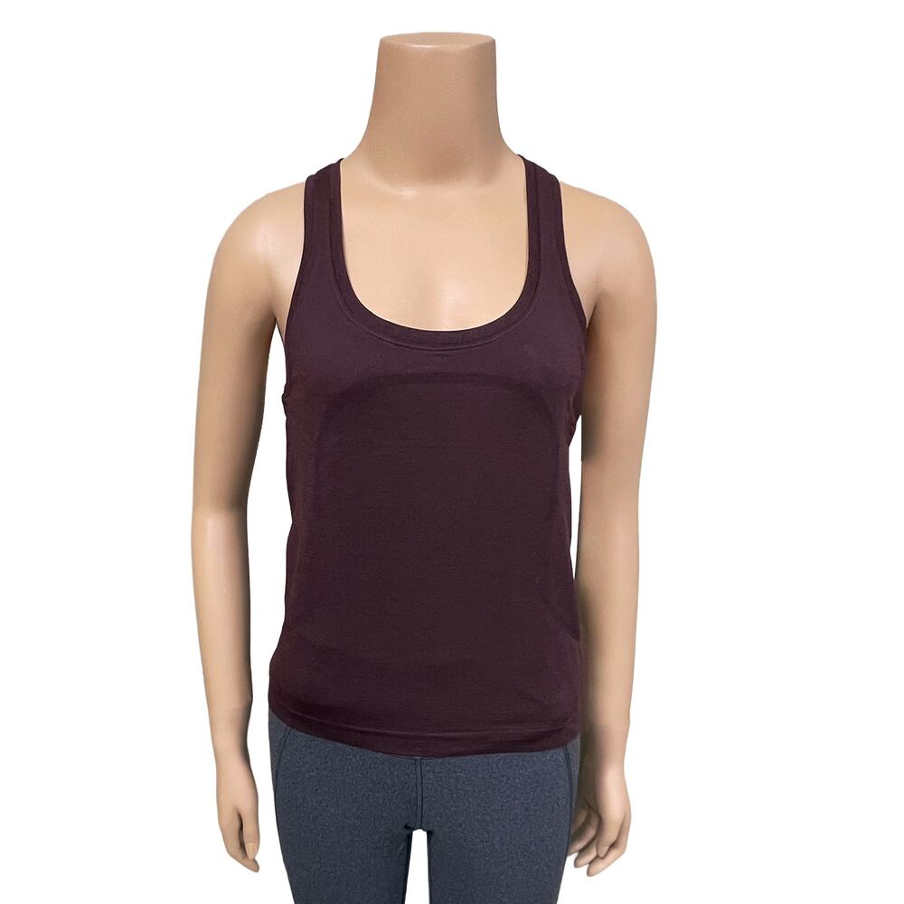 Lululemon Swiftly Tech Scoopneck Tank Sz 6 New $58 Plum Red Waist Length Top